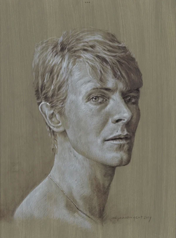 Tekening van David Bowie door Arjan van Gent